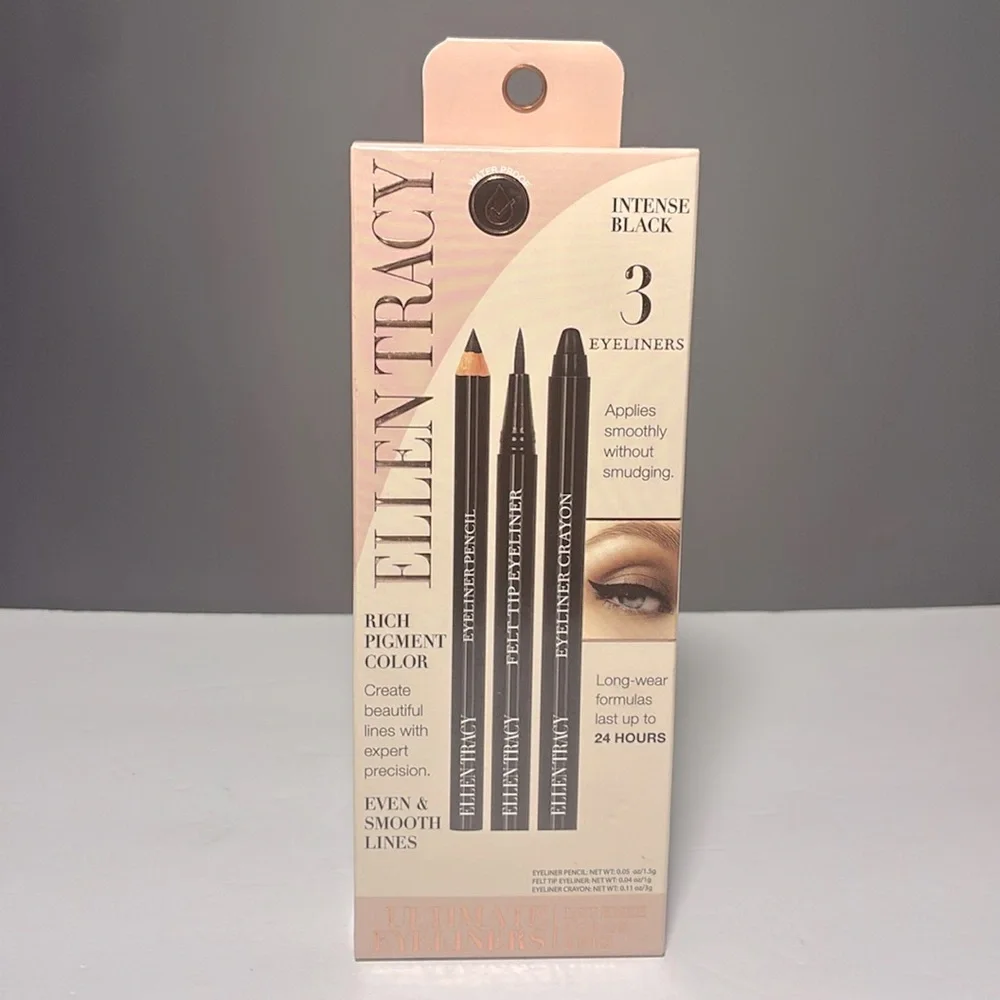 ✨🖤Ellen Tracy Ultimate Eyeliner Trio – Intense Color, Long-Wear Set